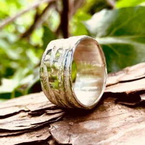 Bague argent 925 artisanale "Cyprès du coeur" - Collection Nature