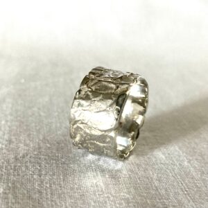 Bague jonc large artisanale argent 925 "Inspiration Minérale"