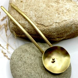 Épingle à cheveux laiton artisanale "1, 2, 3, Soleil"