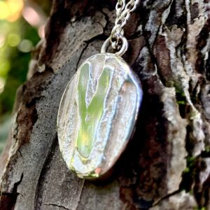 Pendentif argent 925 artisanal "Cyprès du Coeur" - Collection Nature