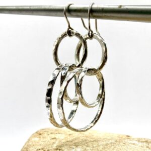 Boucles d’oreilles argent 925 artisanales "Trio"