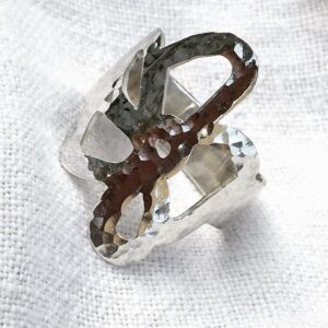 Bague argent 925 artisanale "Fleur" - Collection Texture