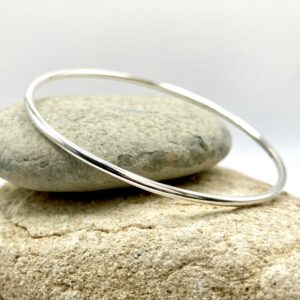 Bracelet jonc argent 925 artisanal fin- Collection Texture