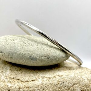 Bracelet jonc argent 925 artisanal épais- Collection Texture